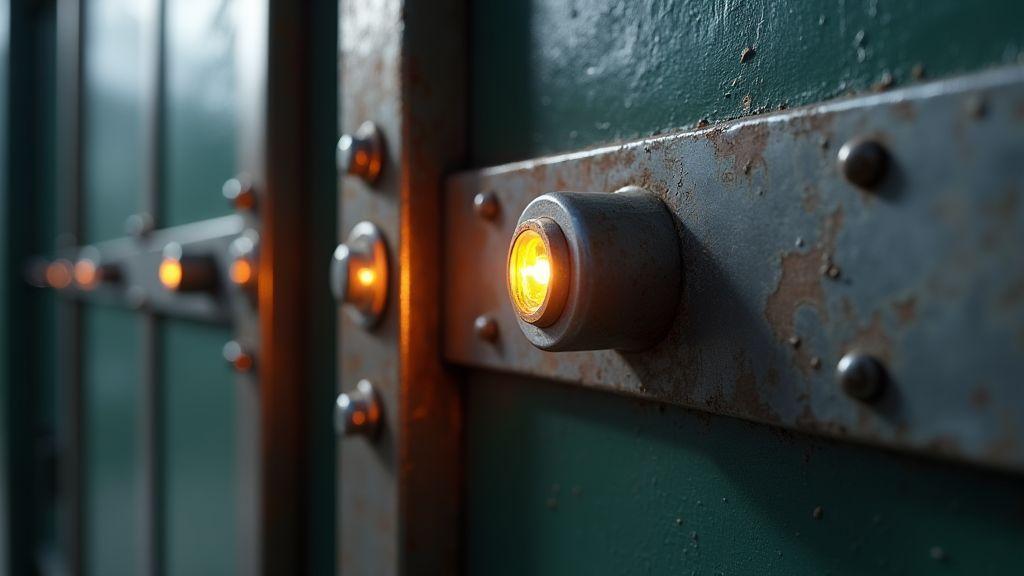 Trava de segurança para porta de ferro Trava de segurança para porta de ferro — visão geral